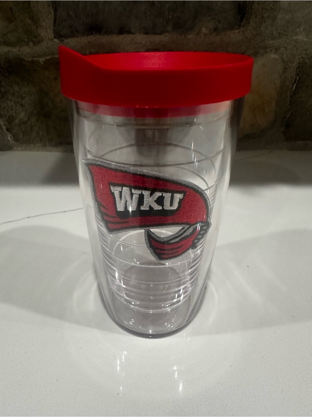Tervis 16oz Insulated Travel Mug with Red Lid Western Kentucky University WKU